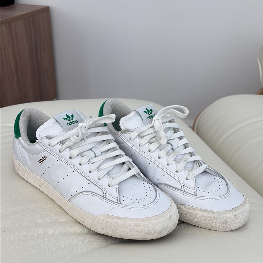 Adidas Nora Men's White and Green Sneakers